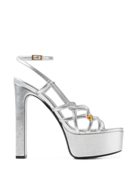 Versace Valentina metallic platform sandals 140 mm