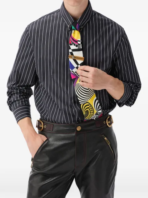 Versace striped cotton poplin regular shirt