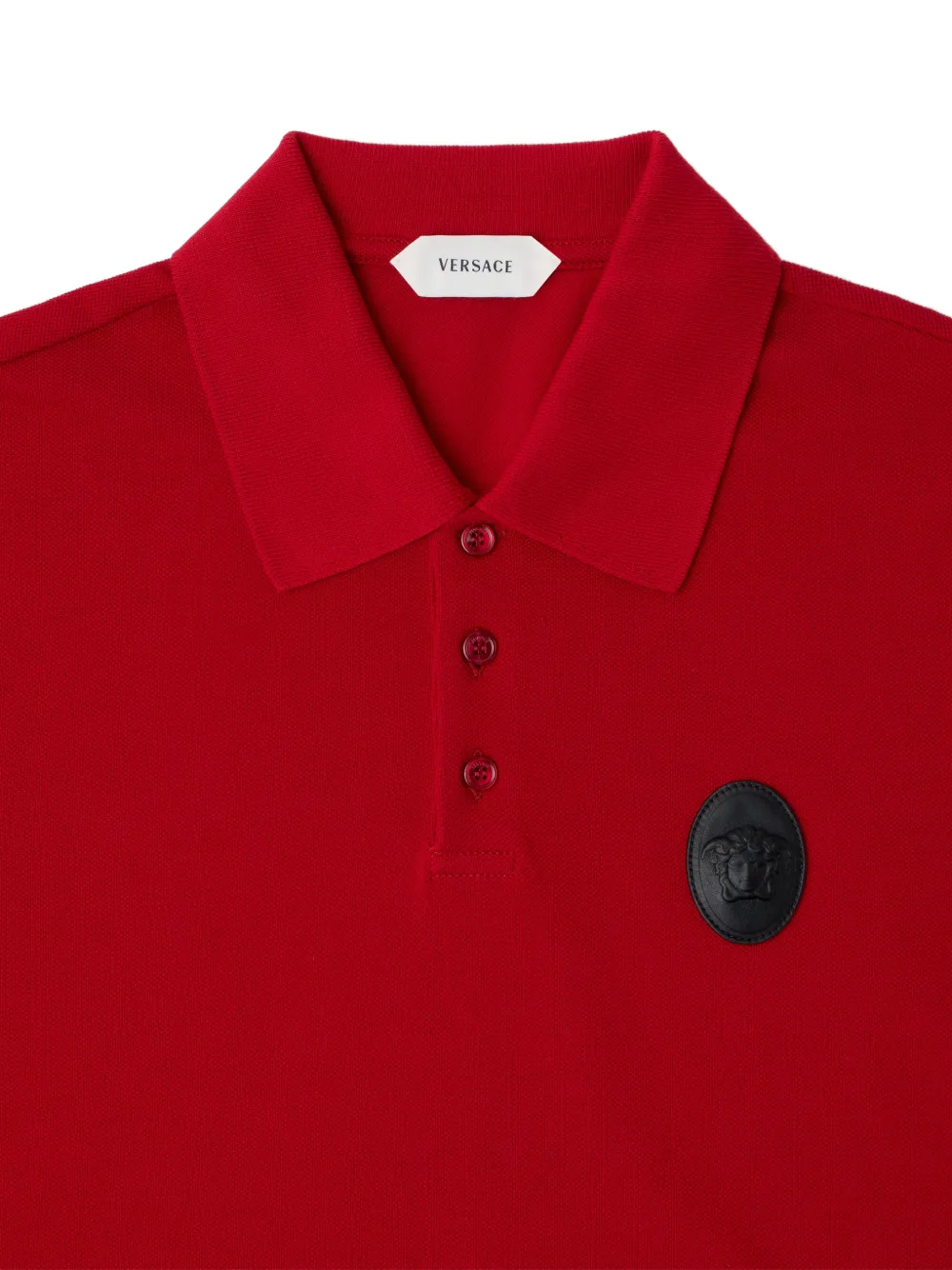 Versace Katoenen piqué poloshirt Rood