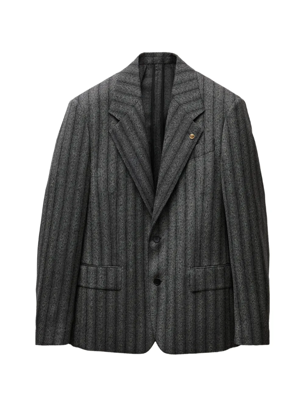 Versace Blazer gessato in twill di lana - Grigio