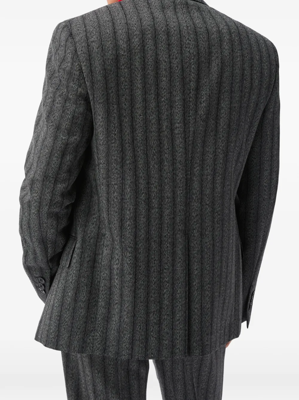 Versace Wollen twill ruimvallende blazer met krijtstreep Grijs