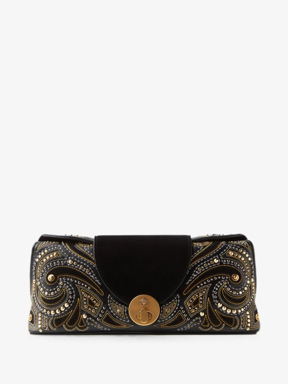 Versace Vivian geborduurde suède clutch | OS
