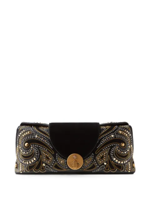 Versace Vivian embellished suede clutch
