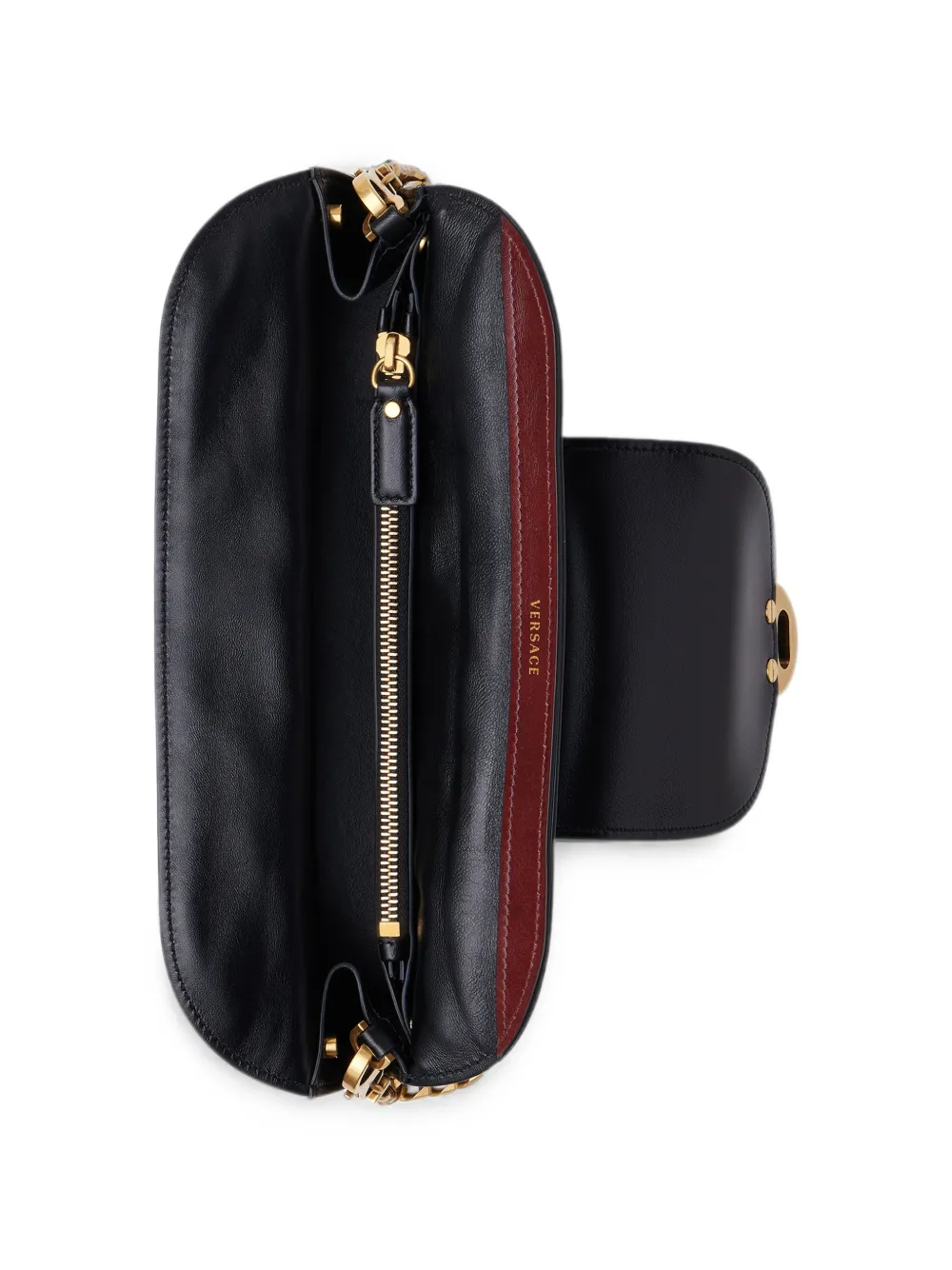 Versace Vivian geborduurde suède clutch Zwart