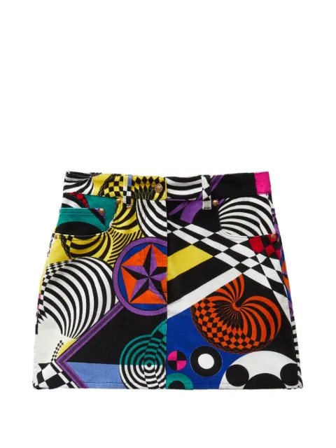 Versace printed velvet mini skirt