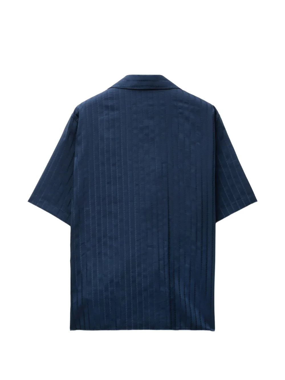 Versace Katoenen-zijden overhemd met jacquard Blauw