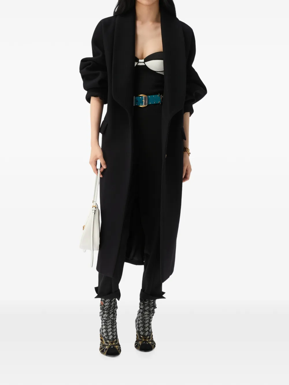 Versace Wollen jas Zwart