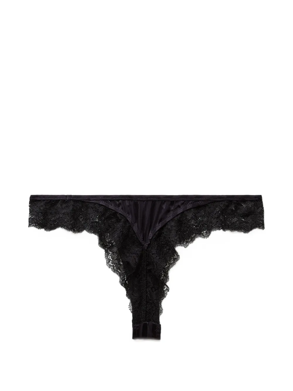 Versace Zijden slip met kanten afwerking en jacquard Zwart