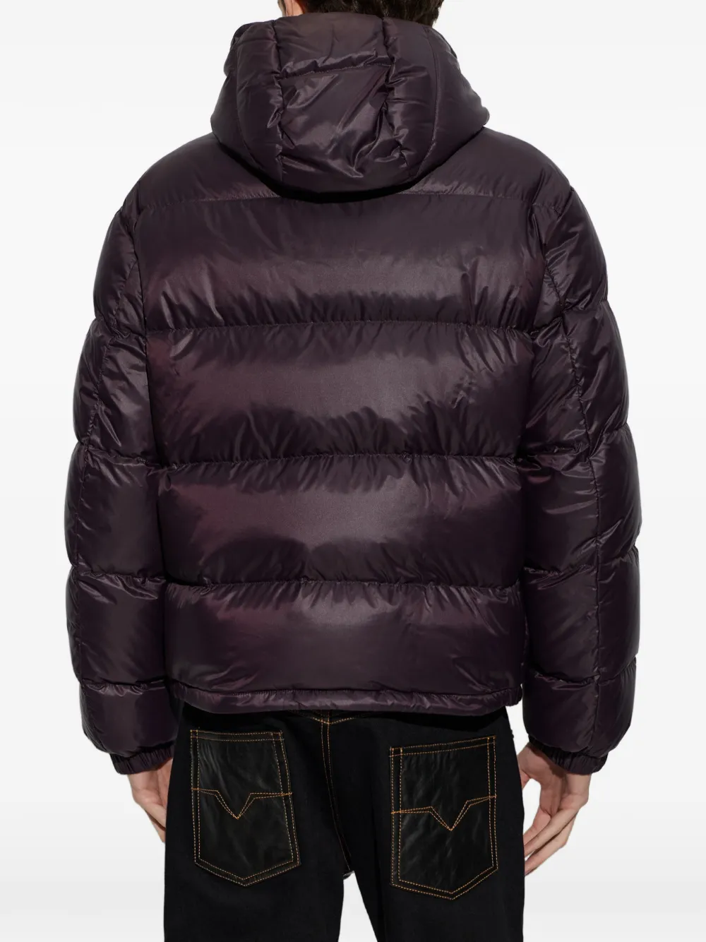 Versace Gewatteerd jack met afneembare capuchon Paars