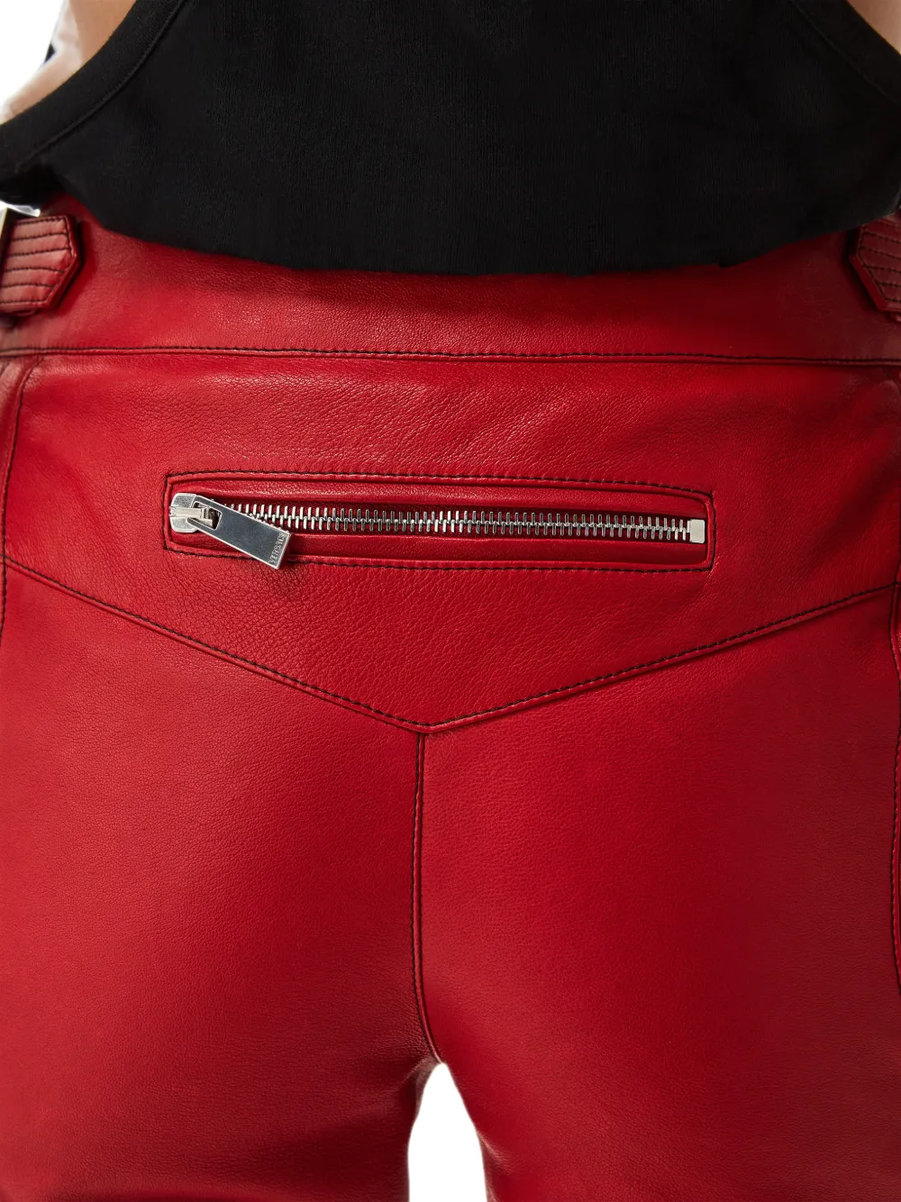 Versace Nappa bikerbroek Rood