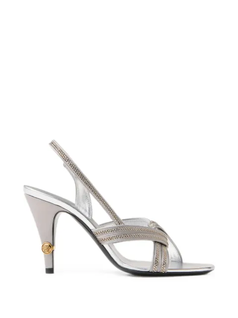 Versace Gianni embellished satin sandals 90 mm