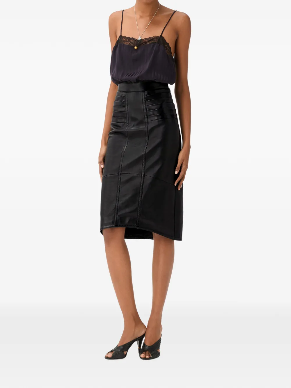 Versace Nappa midi-rok Zwart