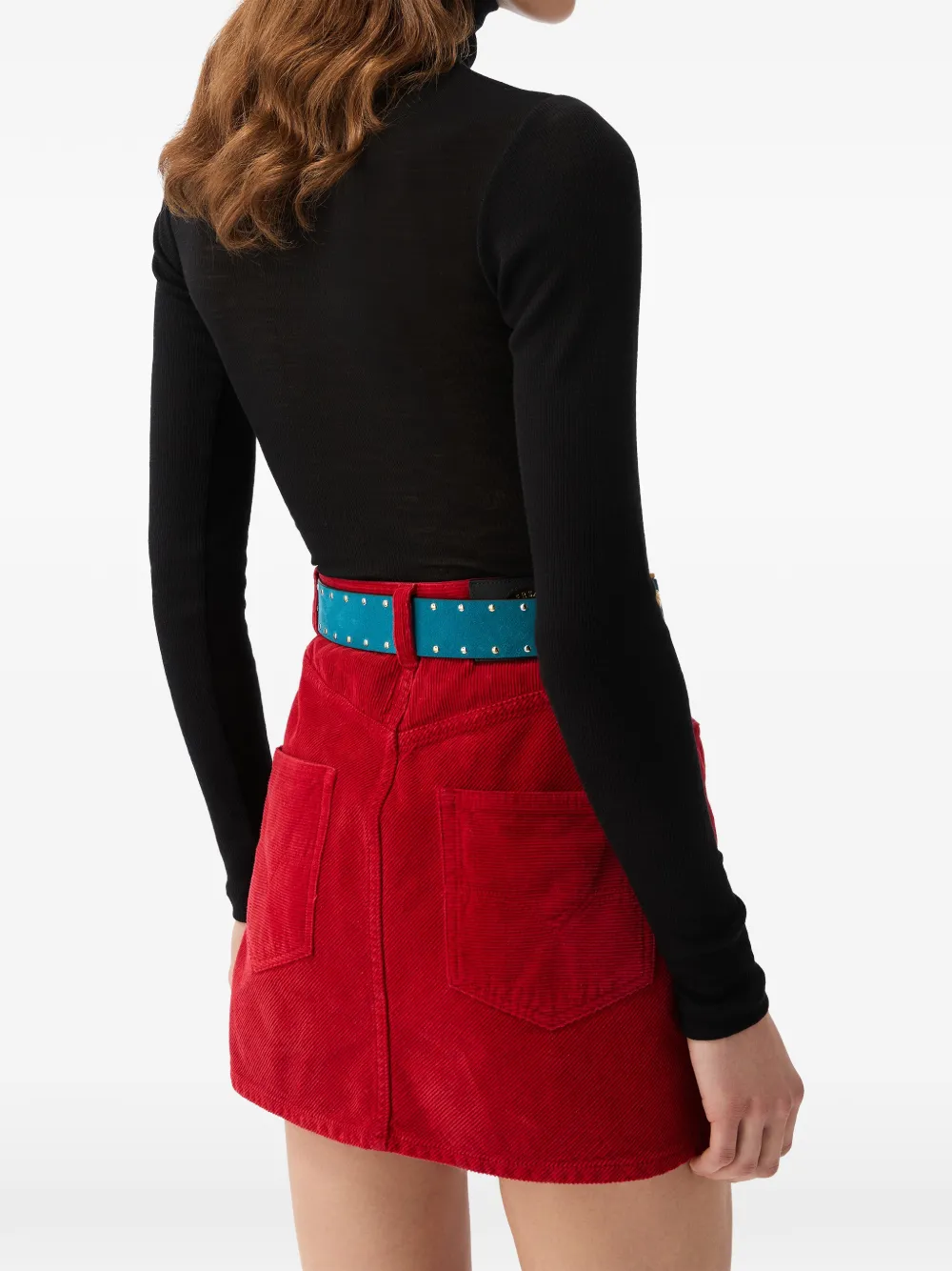 Versace Wollen coltrui met geborduurd logo Zwart