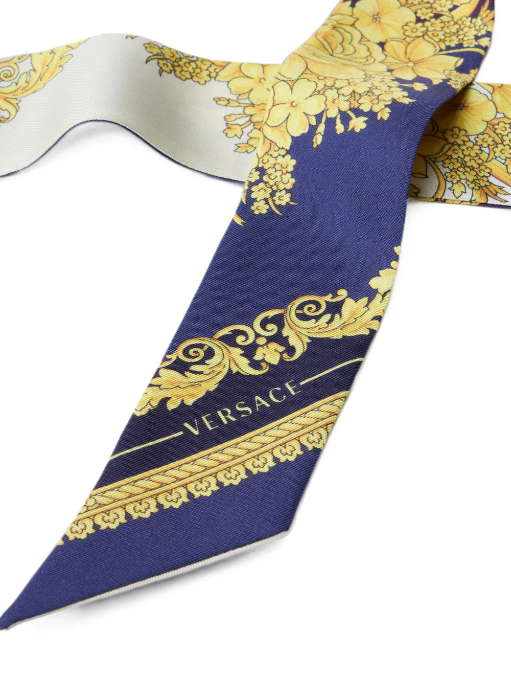 Versace Zijden twill lint met print Paars