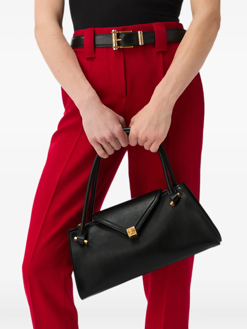 Versace Severine leren schoudertas Zwart