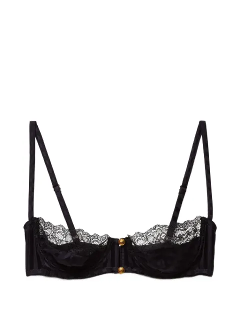 Versace lace-trim jacquard silk bralette