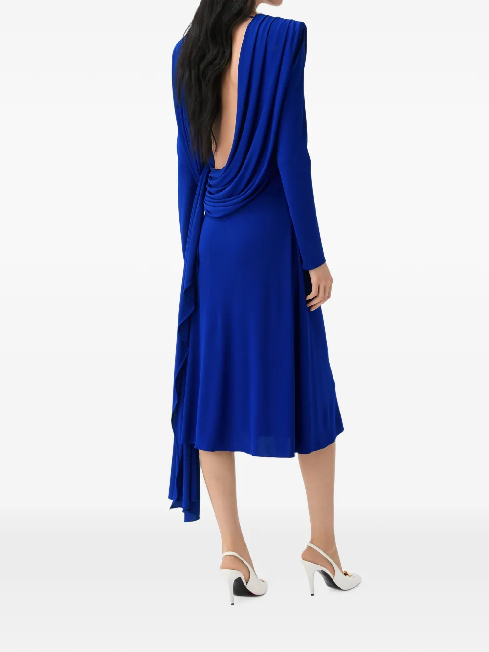 Versace Gedrapeerde mini-jurk met open rug Blauw