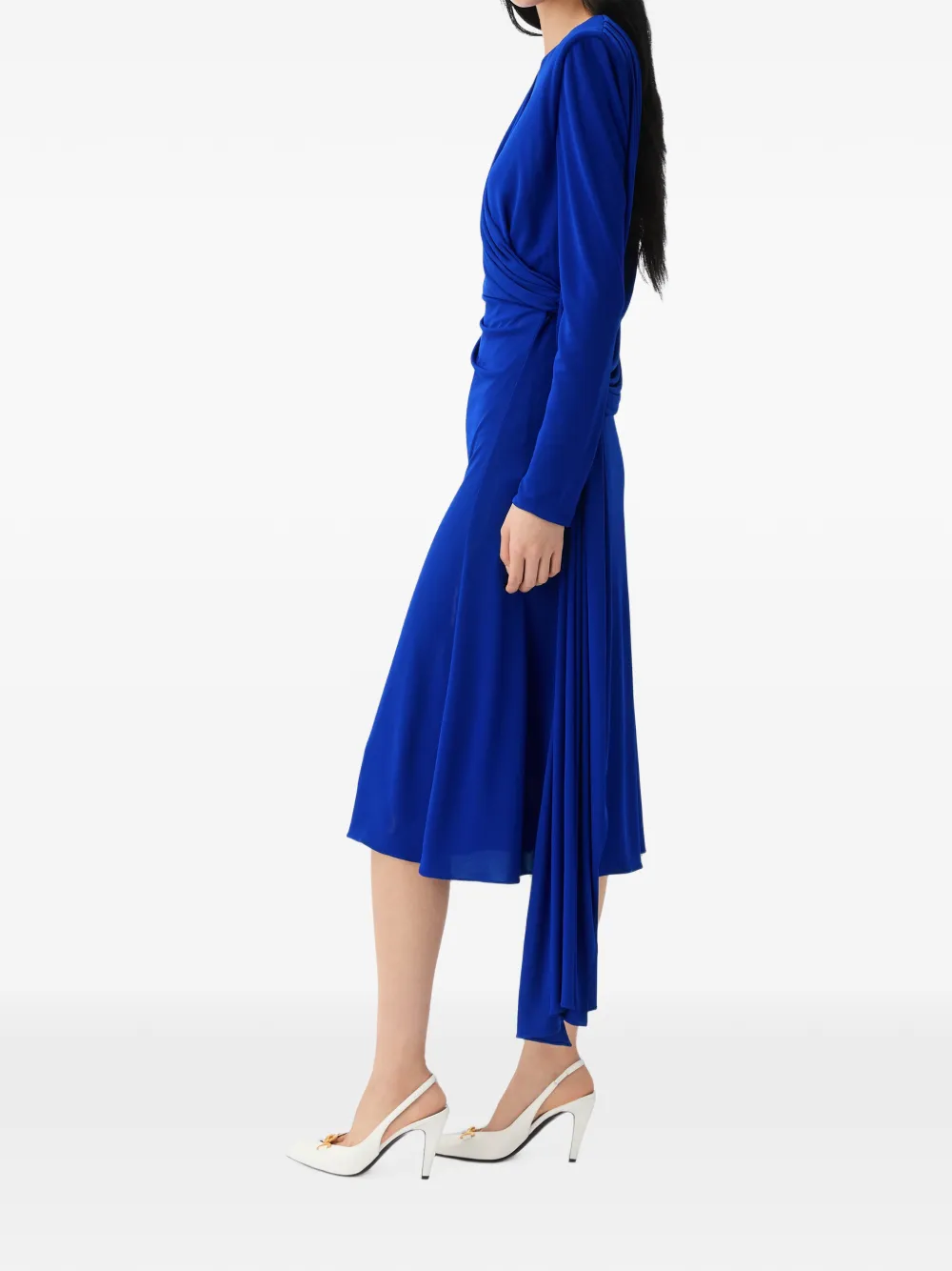 Versace Gedrapeerde mini-jurk met open rug Blauw