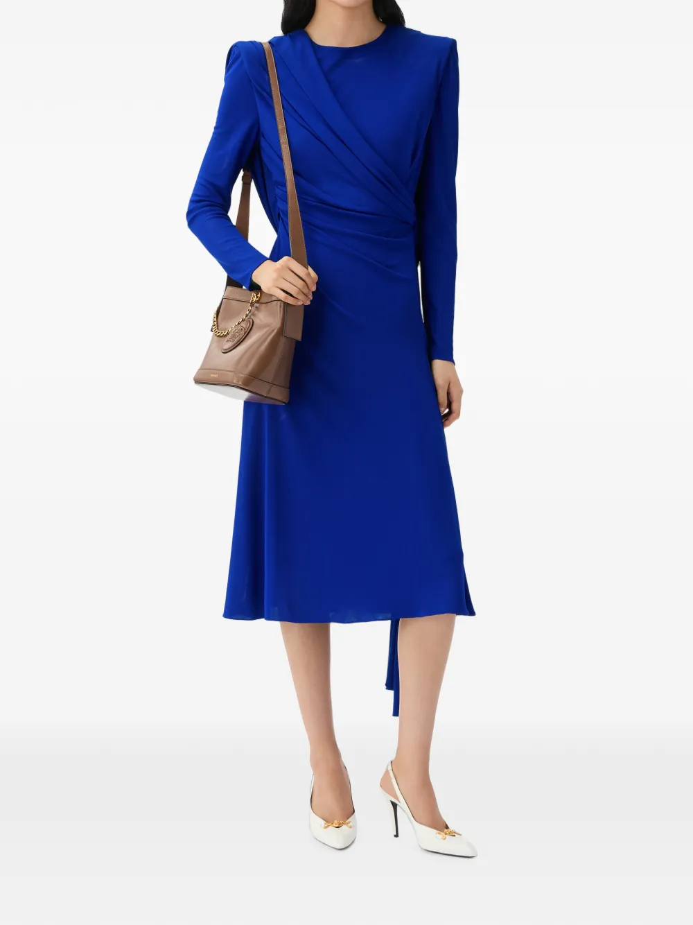 Versace Gedrapeerde mini-jurk met open rug Blauw