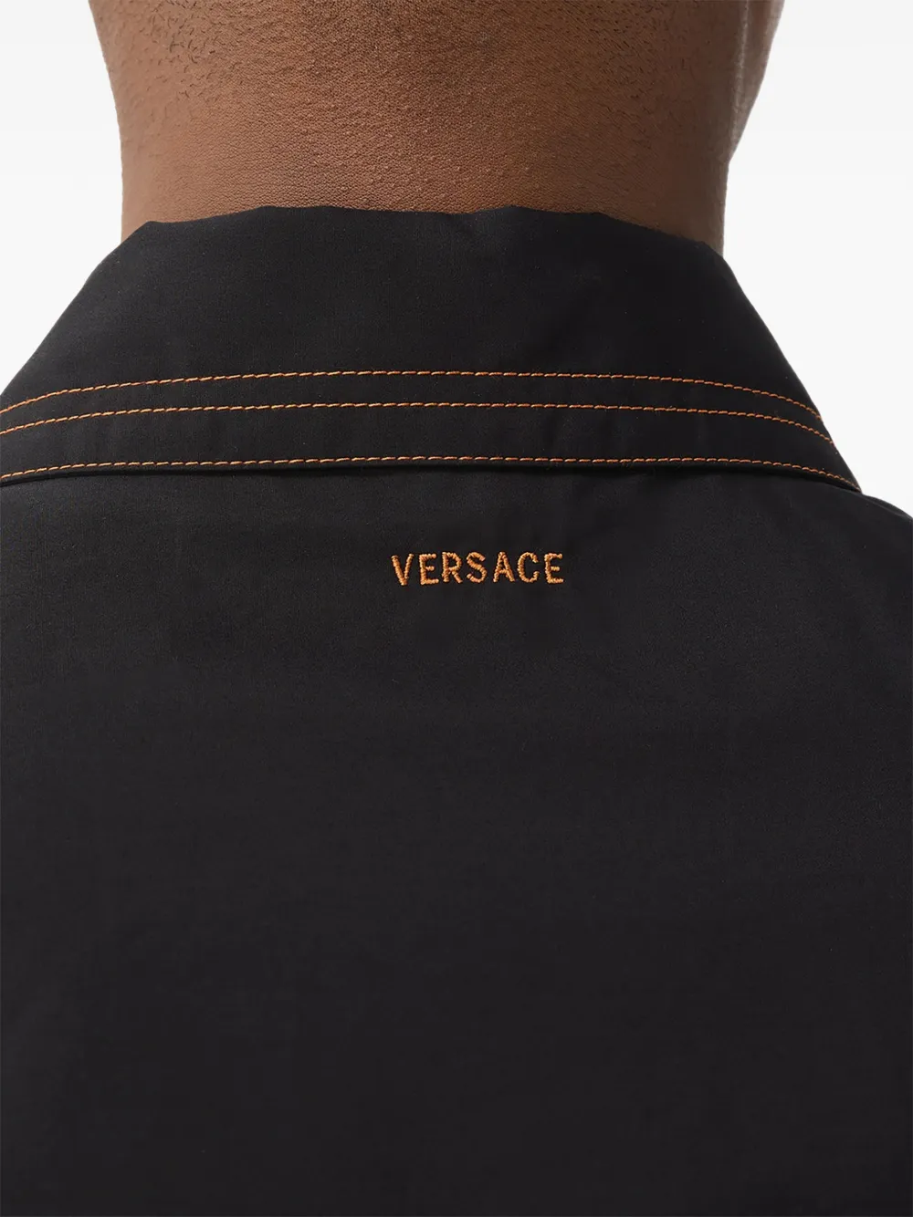 Versace Ruimvallend popeline overhemd Zwart