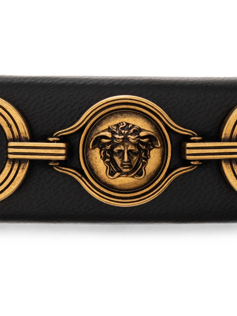 Versace leather hair clip Zwart