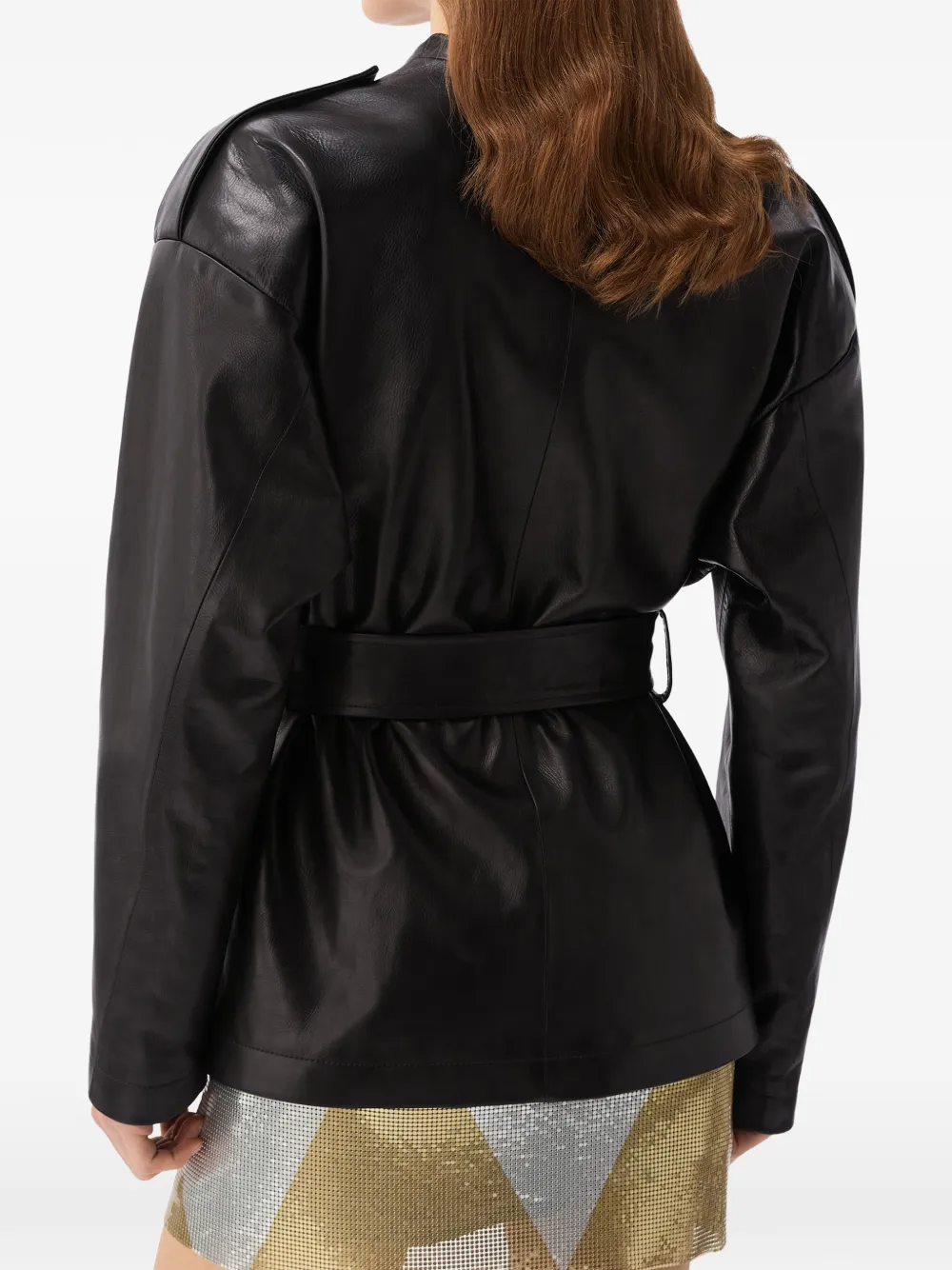 Versace Leren jack Zwart