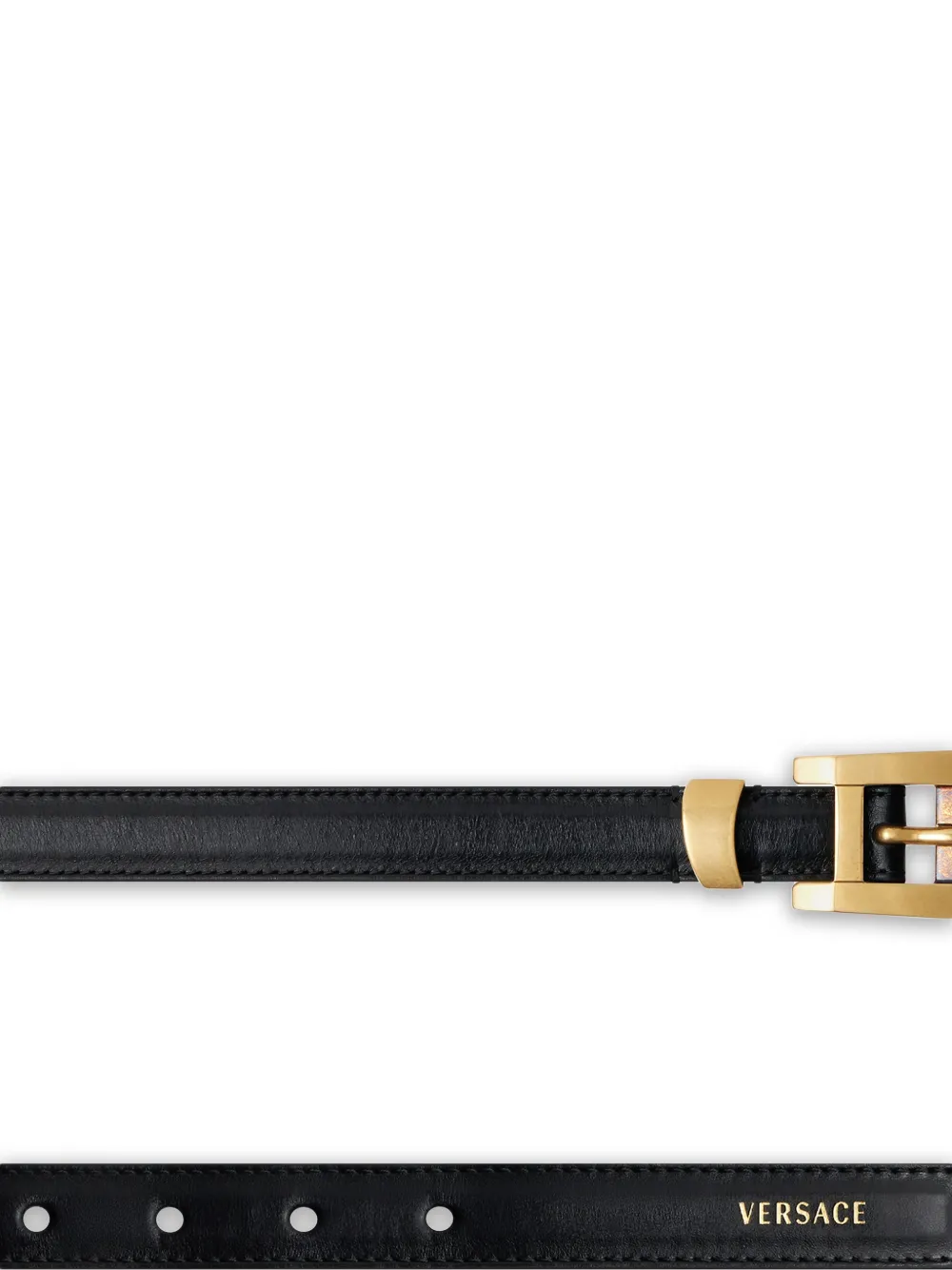Versace Leather Belt 2 Cm in Black, view 2