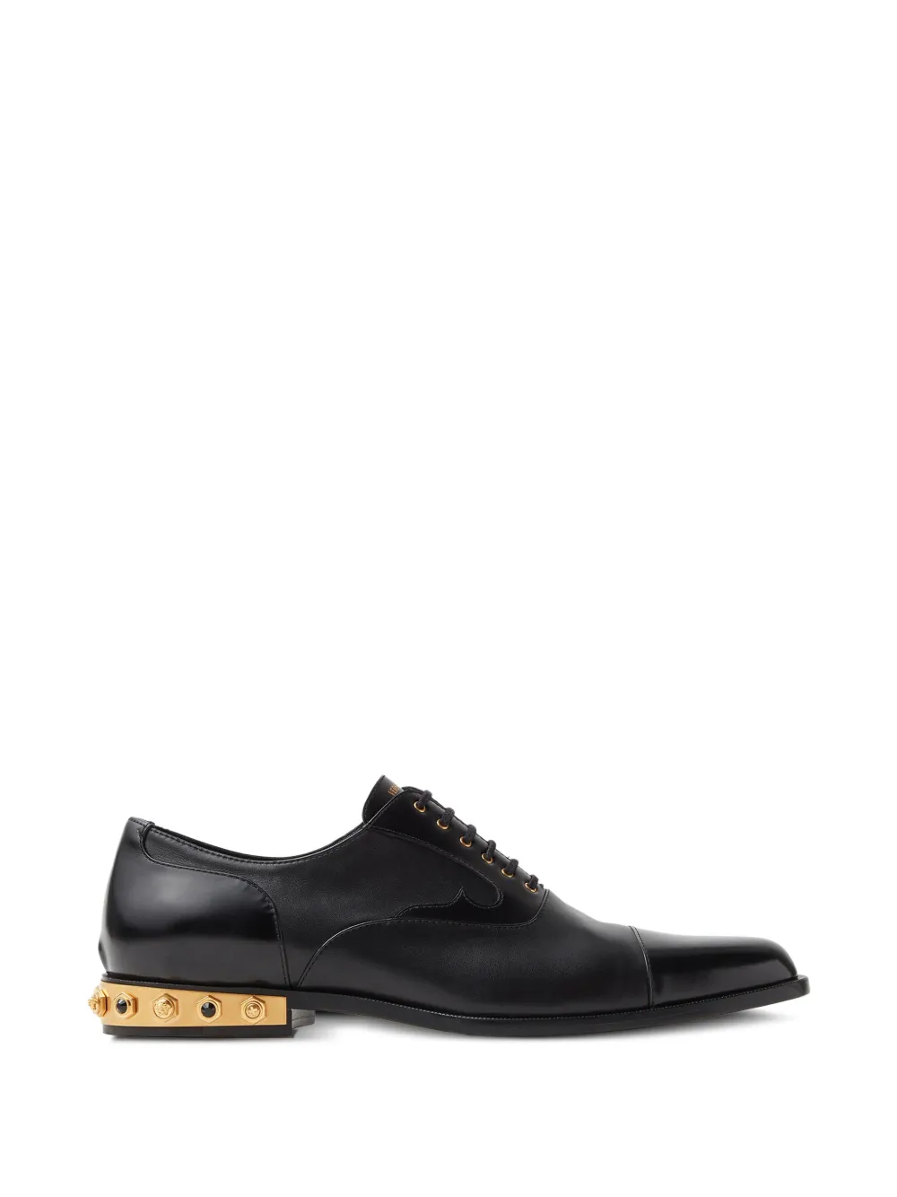Versace Julio embellished leather lace-up shoes Zwart