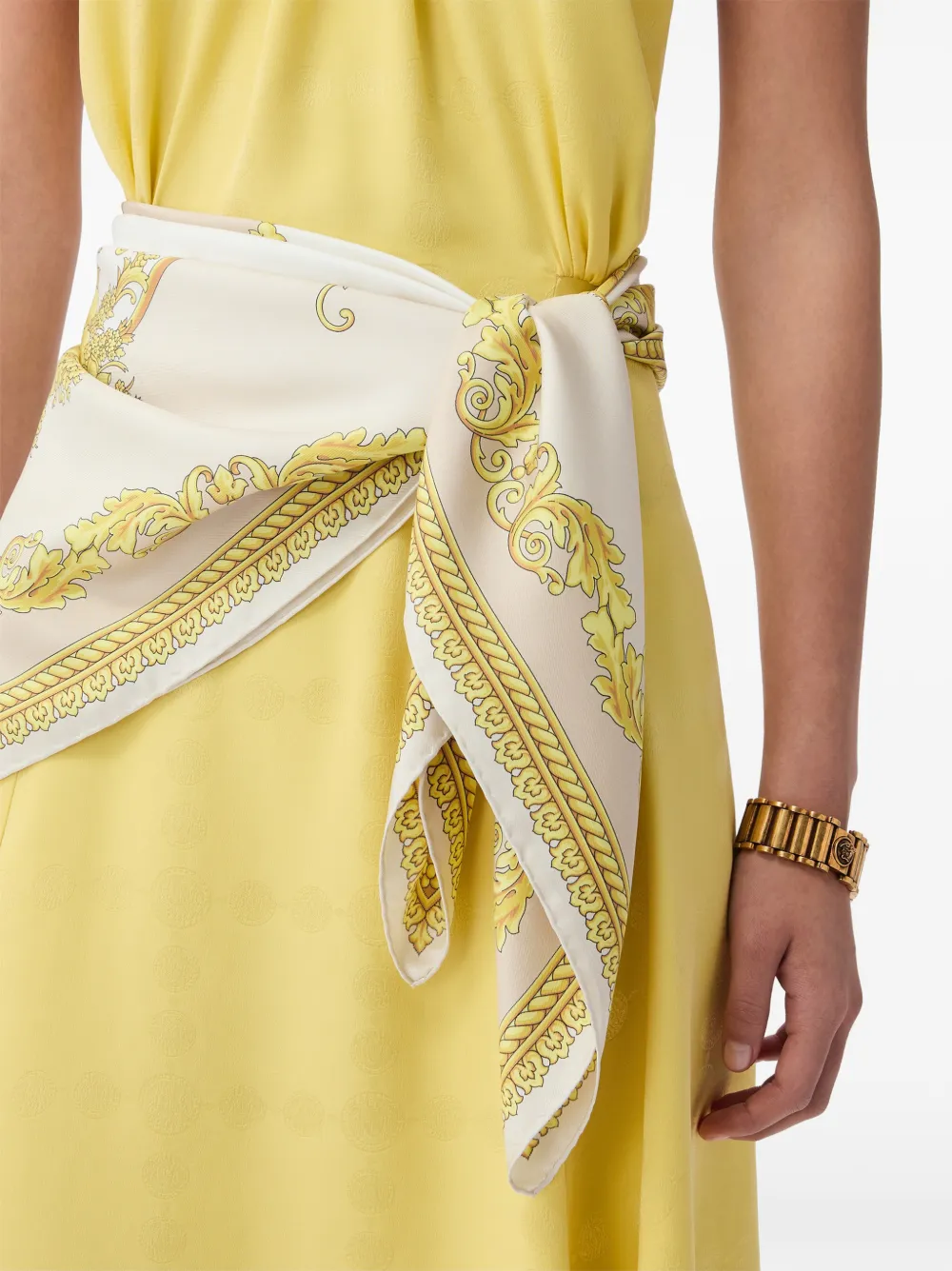 Versace Zijden twill sjaal met print (90 cm) Wit