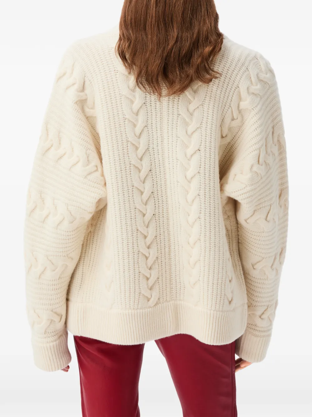 Versace Kabelgebreid wollen en kasjmier vest Beige