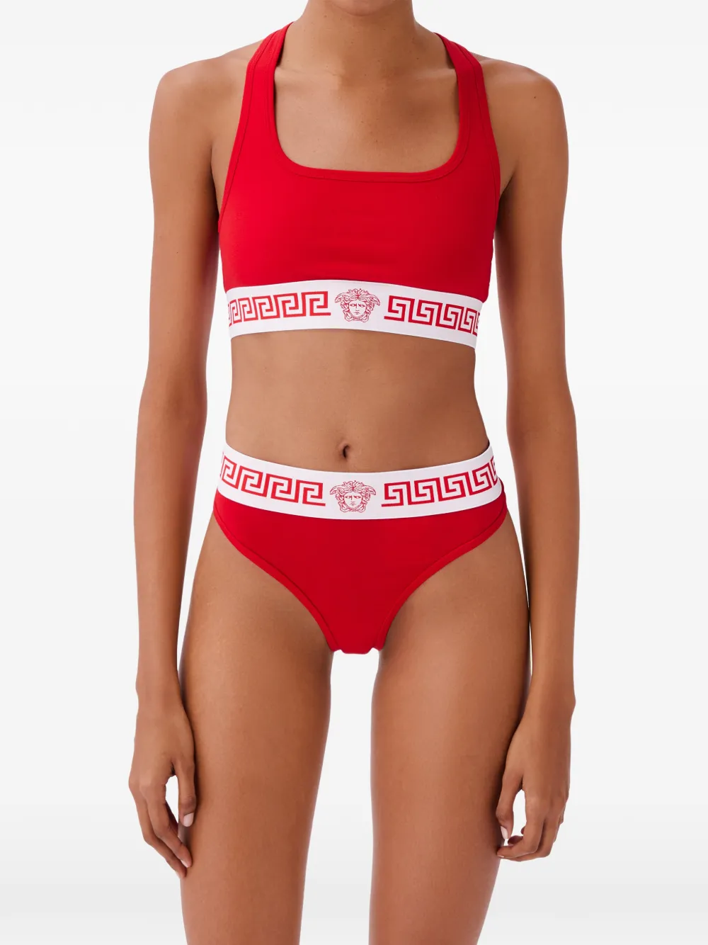 Versace Slip van katoenen jersey Rood