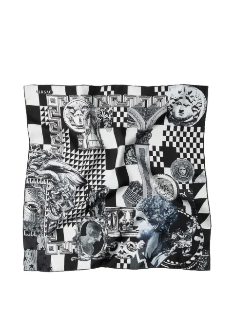 Versace printed silk twill scarf 55 cm