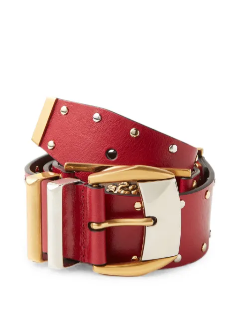 Versace studded leather belt 4cm