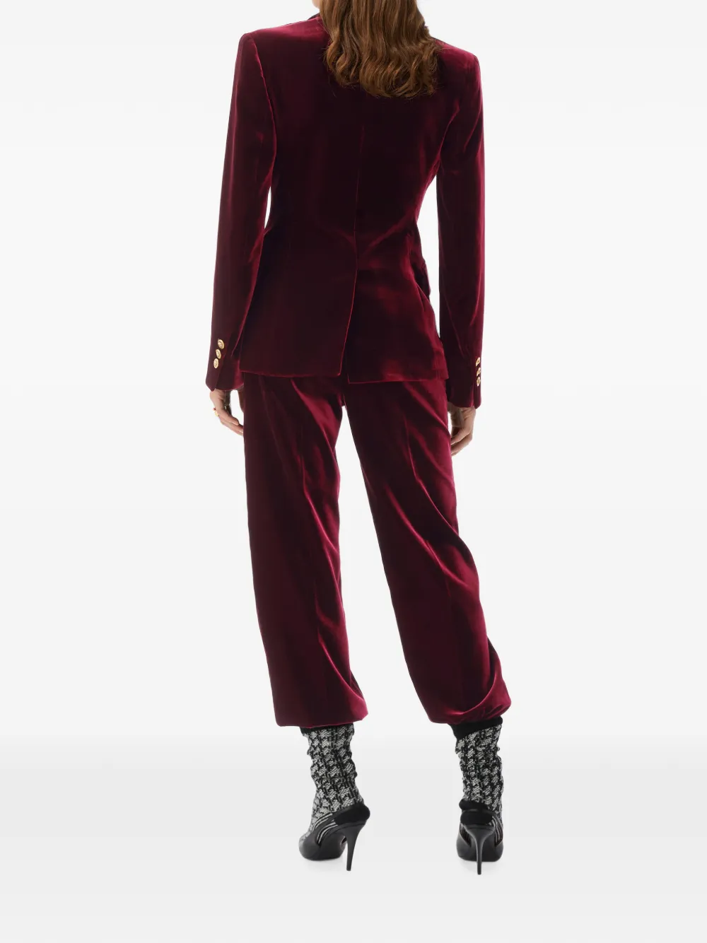 Versace Viscose fluwelen broek Rood
