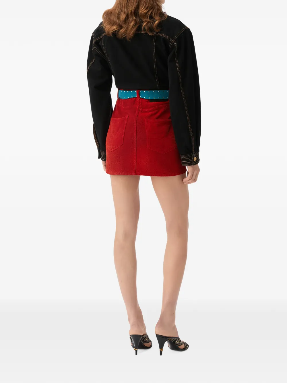Versace Ribfluwelen mini-rok Rood