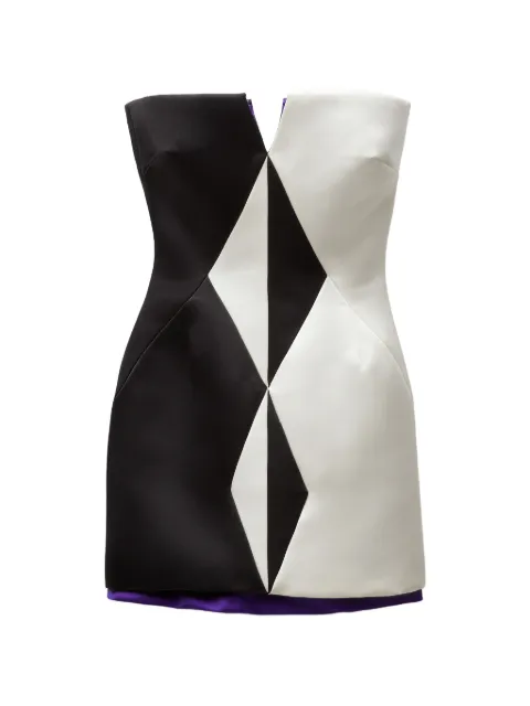 Versace vestido corto de seda duquesa