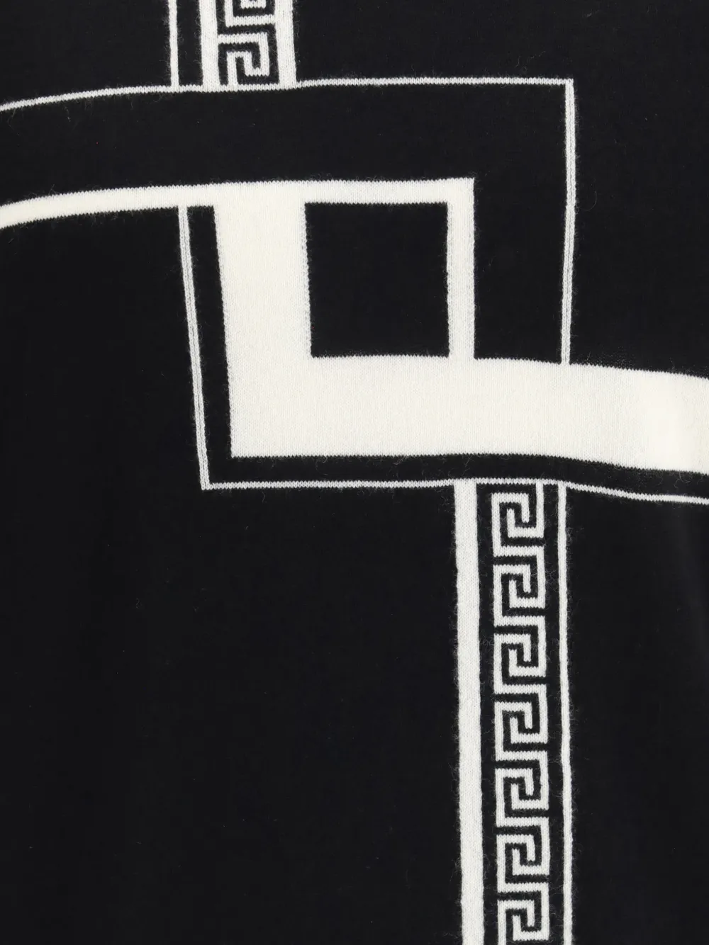 Versace Intarsia kasjmier gebreide trui Zwart