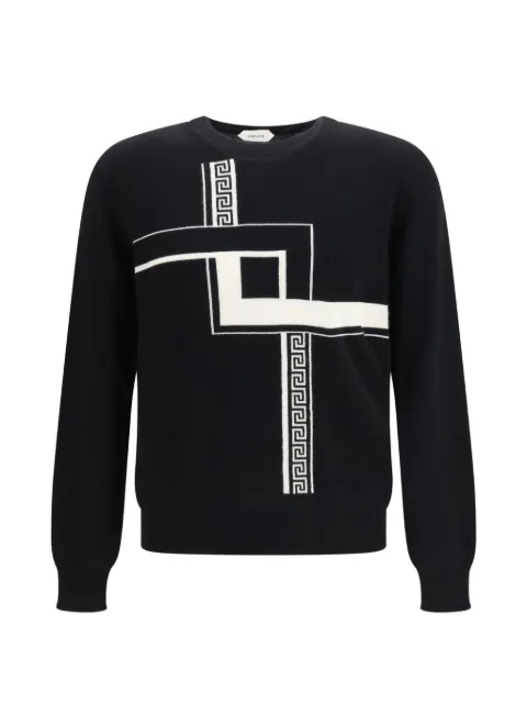Versace Intarsia cashmere knit sweater