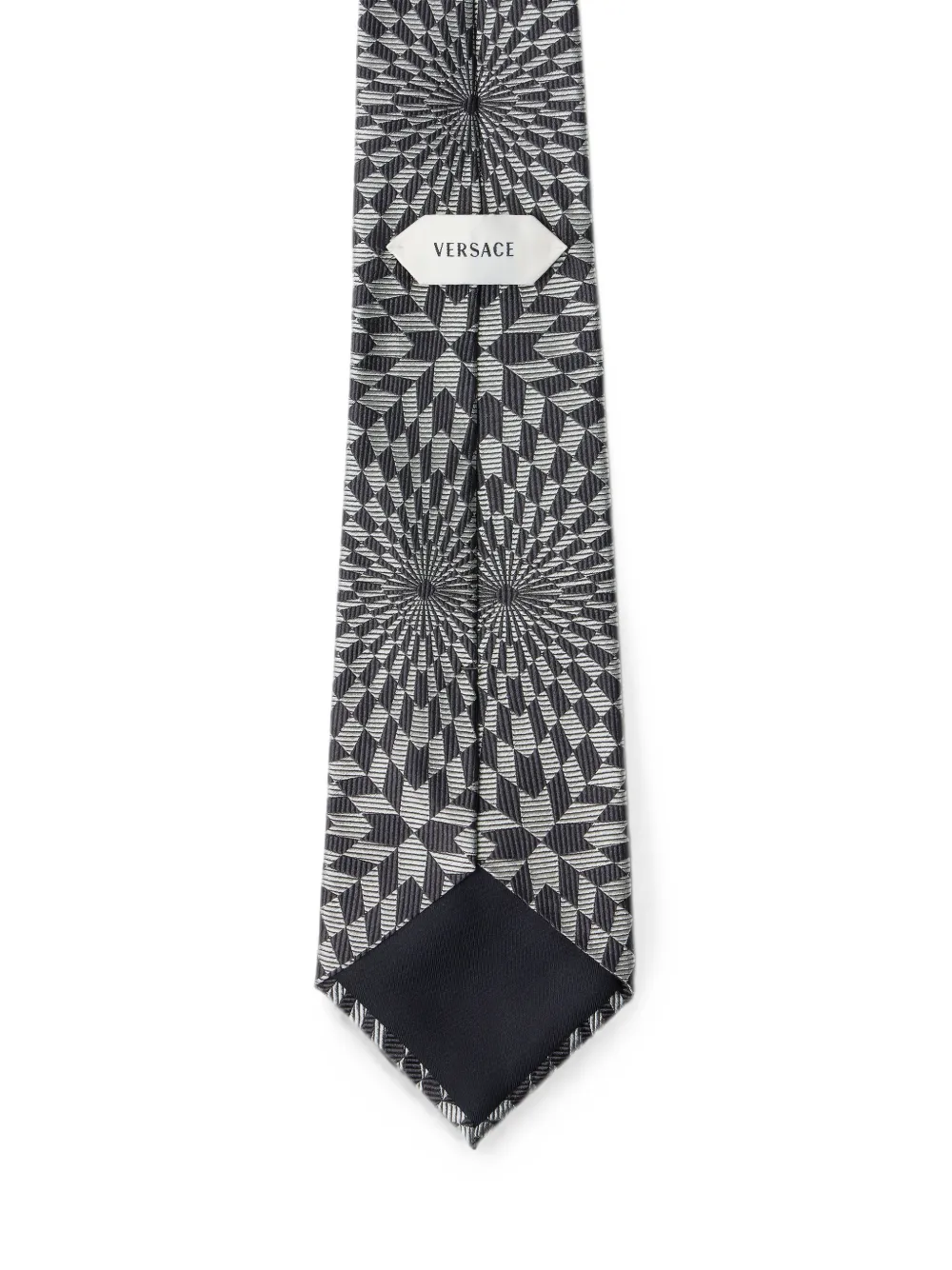 Versace Zijde-twill stropdas met jacquard Grijs
