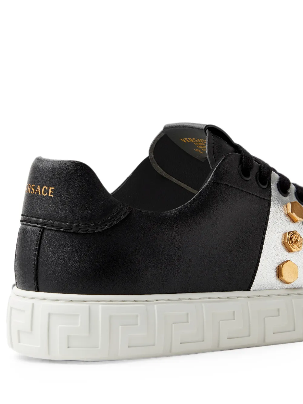 Versace Greca embellished trainers Zwart