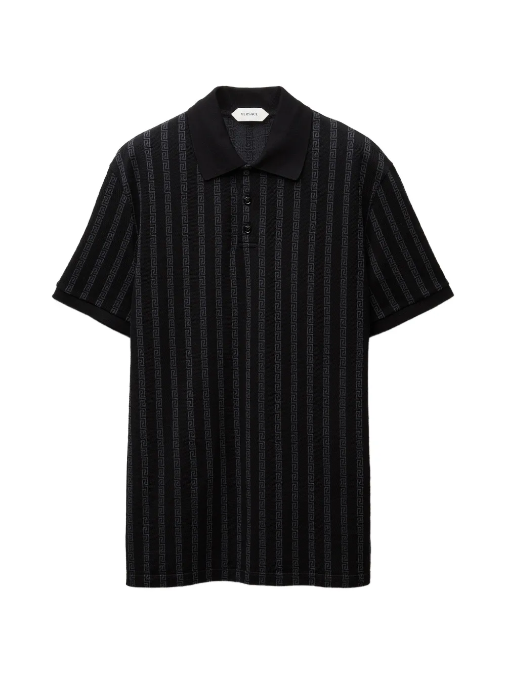 Versace jacquard cotton piqué polo - Schwarz