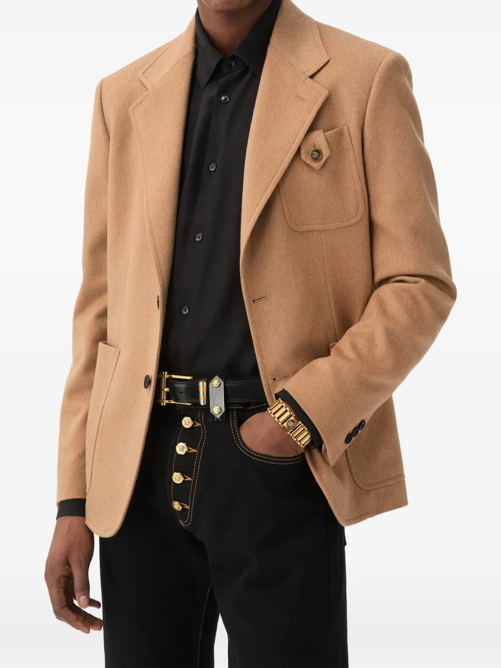 Versace Blazer met kameelhaar Beige