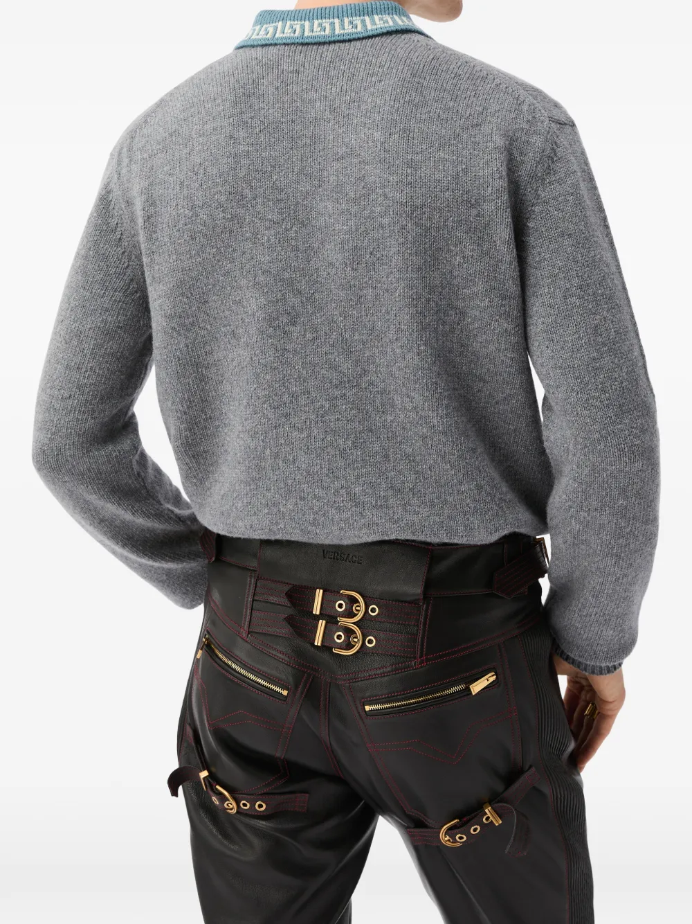 Versace Gebreide trui van wol en kasjmier Grijs