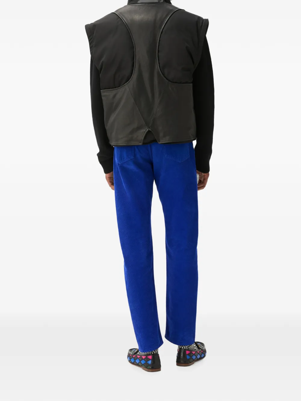 Versace Straight ribfluwelen broek Blauw