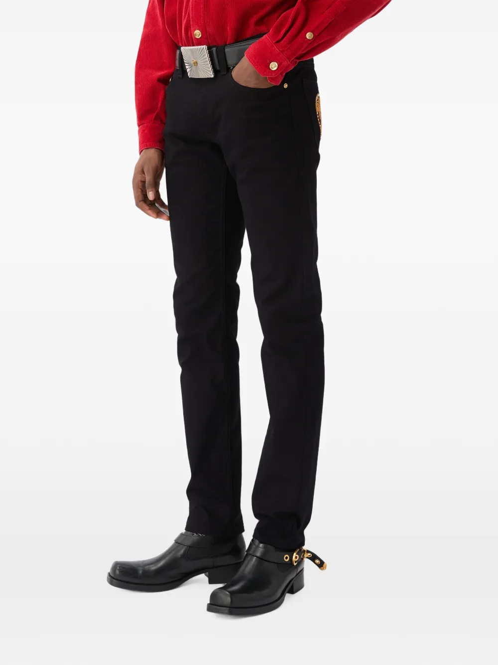Versace Jeans met borduurwerk Zwart