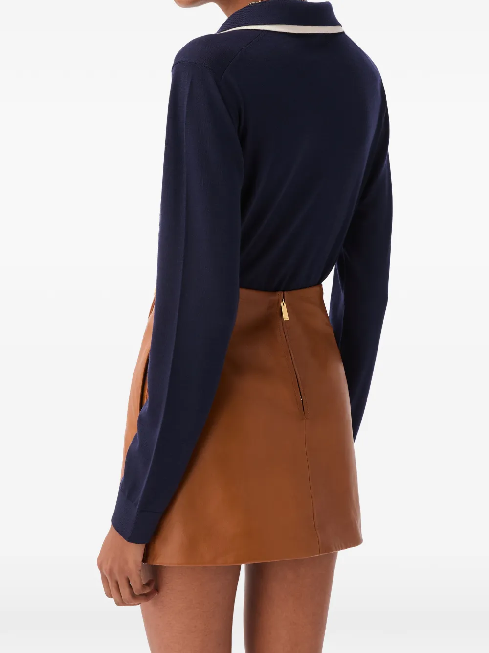 Versace Wollen gebreide polotrui Blauw