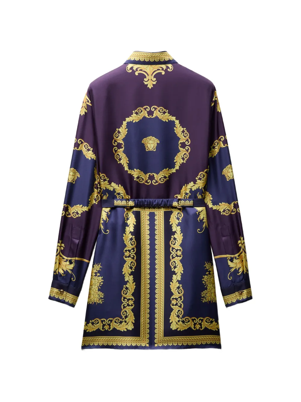 Versace Zijden twill mini-jurk met print Paars