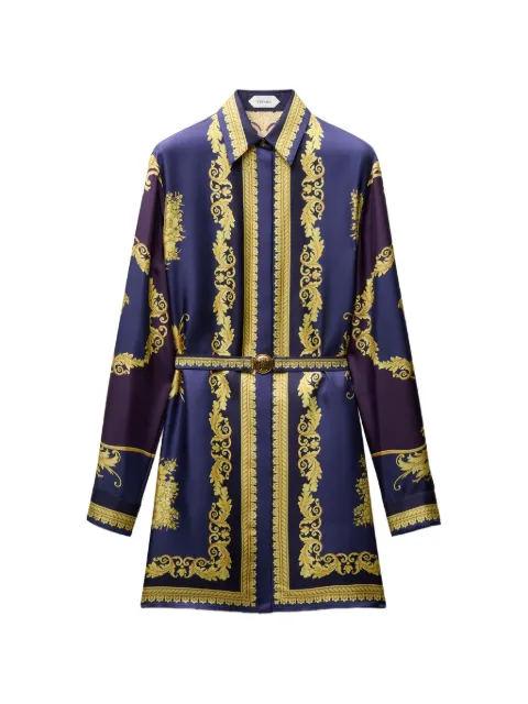 Versace 프린트 실크 트윌 미니 드레스