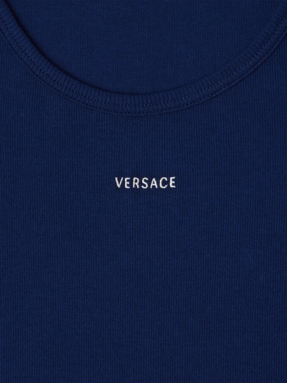 Versace Tanktop met geborduurd logo Blauw