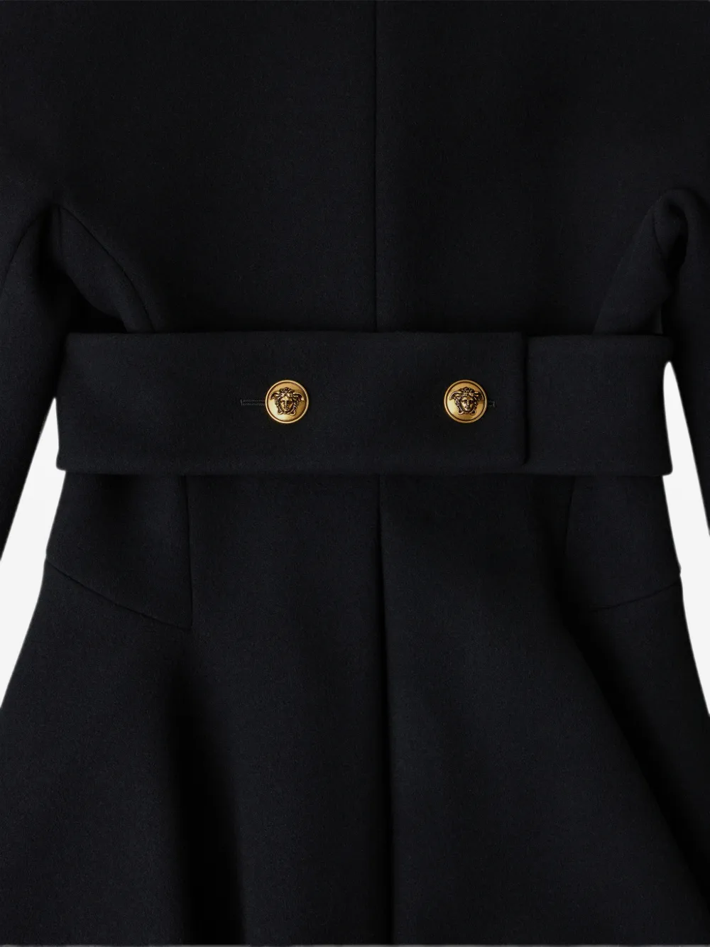 Versace Wool Coat In Black
